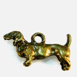 Antique Bronze DACHSHUND Charm for DIY Jewelry
